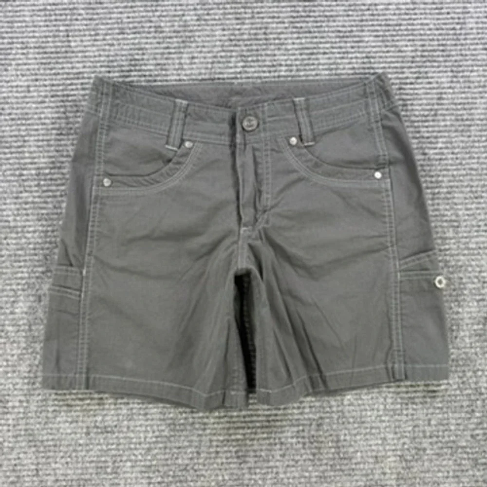 Kuhl Womens 2 Charcoal Gray Hiking Shorts Cargo Utility Outdoor Trekking Casual